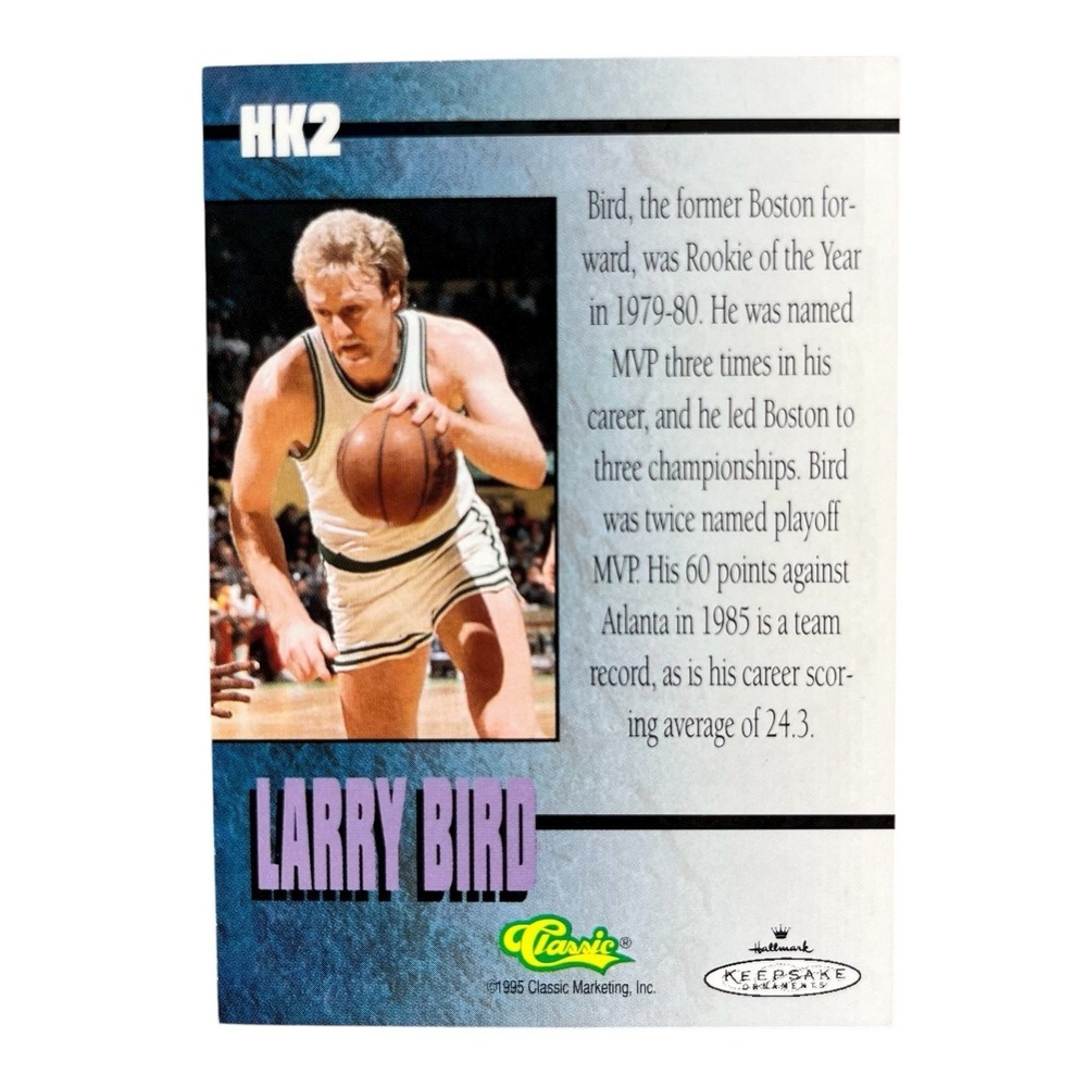 Larry Bird 33 Hallmark Keepsake Ornament Celtics Hoop Stars 1996 Vintage - Picture 8 of 8